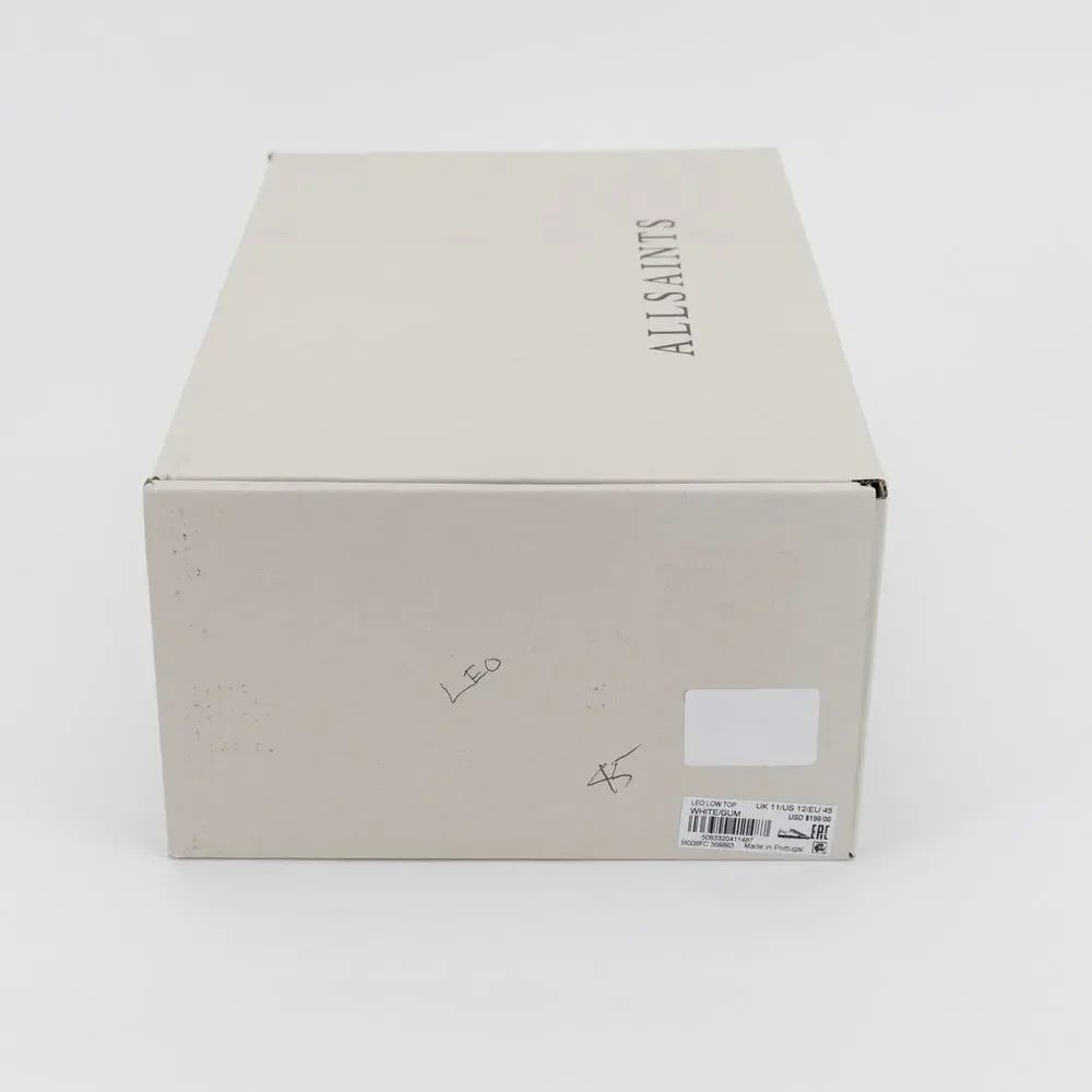 Allsaints Men Leo Low Top Sneaker White/Gum Size 12US/45EU